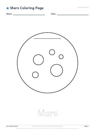 Mars Coloring Page preview
