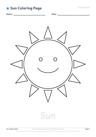 Sun Coloring Page preview