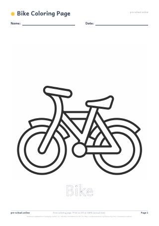 Bike Coloring Page preview