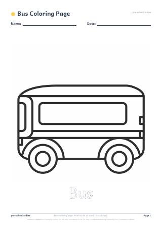 Bus Coloring Page preview
