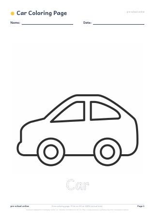 Car Coloring Page preview