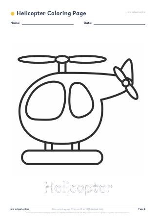 Helicopter Coloring Page preview