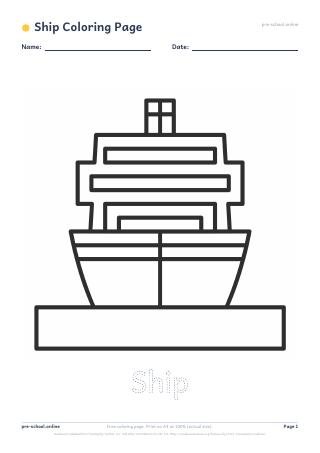 Ship Coloring Page preview