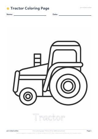 Tractor Coloring Page preview