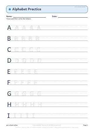 Alphabet Practice worksheet preview