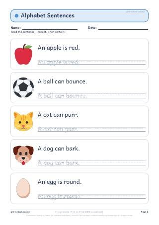 Alphabet Sentences worksheet preview