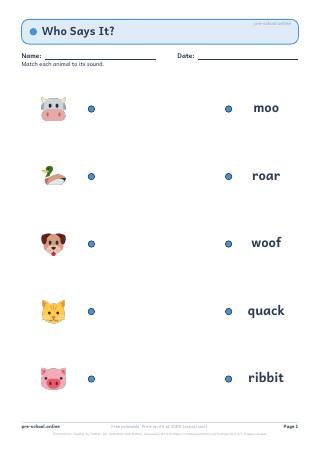 Animal Sounds worksheet preview