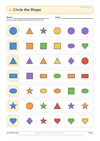 Circle the Shape worksheet preview