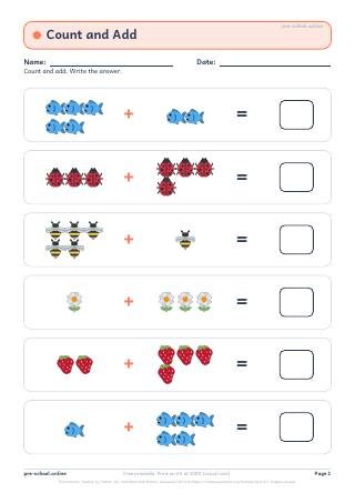 Count and Add worksheet preview