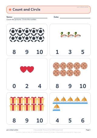 Count and Circle worksheet preview