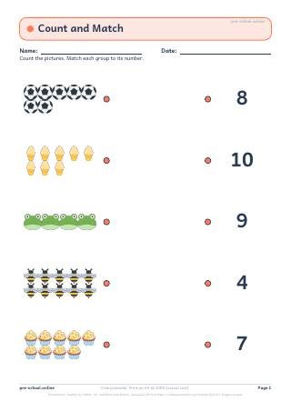 Count and Match worksheet preview