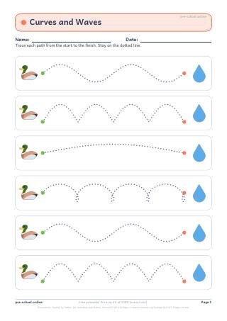 Curves and Waves worksheet preview