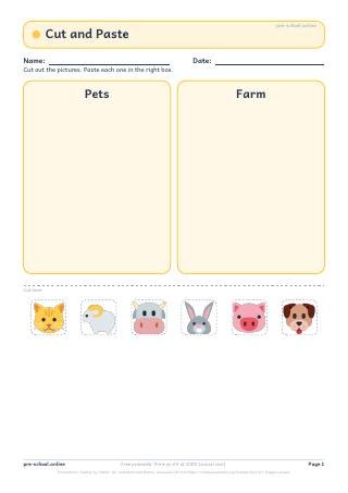 Cut and Paste worksheet preview