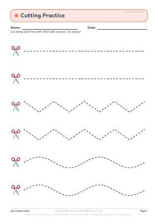 Cutting Practice worksheet preview