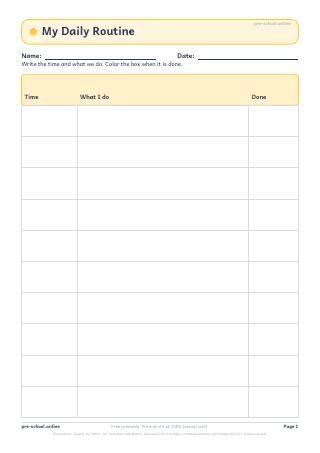 Daily Routine Chart worksheet preview