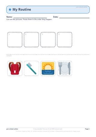 Daily Routines worksheet preview