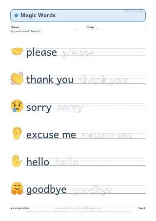 Good Manners worksheet preview