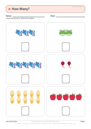 How Many worksheet preview