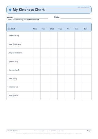Kindness Counts worksheet preview