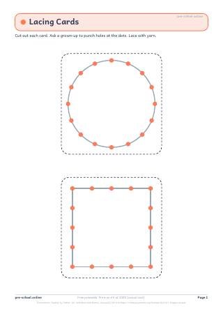 Lacing Cards worksheet preview