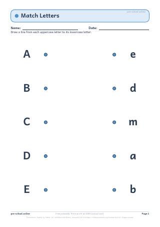 Match Letters worksheet preview