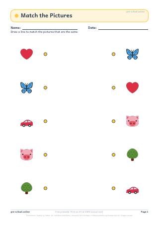 Matching Worksheets worksheet preview