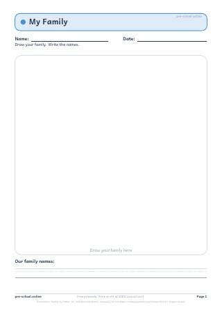 My Family worksheet preview
