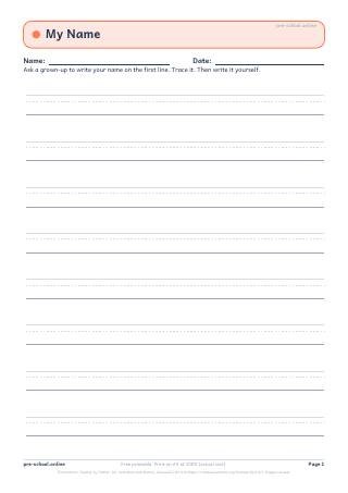Name Writing Practice worksheet preview