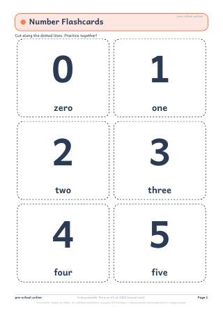 Number Flashcards worksheet preview