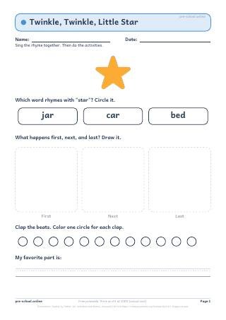 Nursery Rhymes worksheet preview