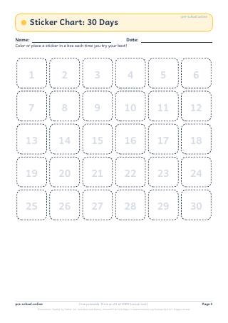 Reward Charts worksheet preview