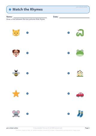 Rhyming Words worksheet preview