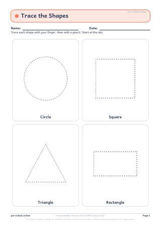Shape Tracing worksheet preview