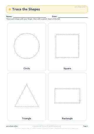 Shapes free printable worksheet preview