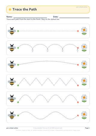 Trace the Path worksheet preview