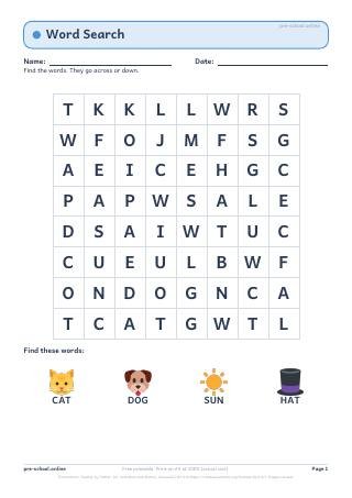 Word Search worksheet preview